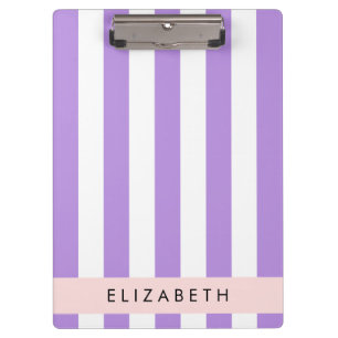 Porte-bloc Bandes Violettes, Motif Gratté, Lignes, Votre Nom