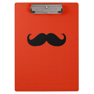 Porte-bloc Barbe drôle noire sur fond rouge orange
