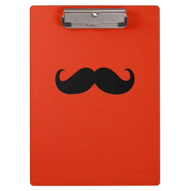 Porte-bloc Barbe drôle noire sur fond rouge orange (Devant)
