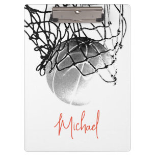 Porte-bloc Basket-ball noir et blanc & Net Votre nom