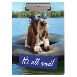 Porte-bloc Basset Hound dans les lunettes de soleil