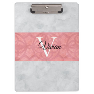 Porte-bloc Batik Rose Ruddy Et Aquarelle Gris Monogramme