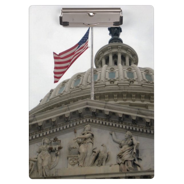 Porte-bloc Bâtiment de capitol des USA avec le drapeau (Devant)