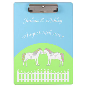 Porte-bloc Beau Cheval Mariage Blanc Personnalisé