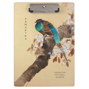 Porte-bloc Beau faisan floraison arbre Vintage japonais