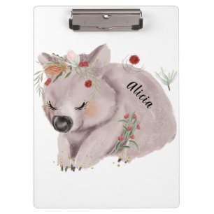 Porte-bloc Bébé mignon Wombat Gold Speckle personnalisé