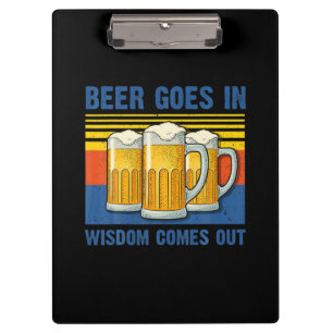 Porte-bloc Beer Goes In Wisdom Comes Out Vintage Birthday