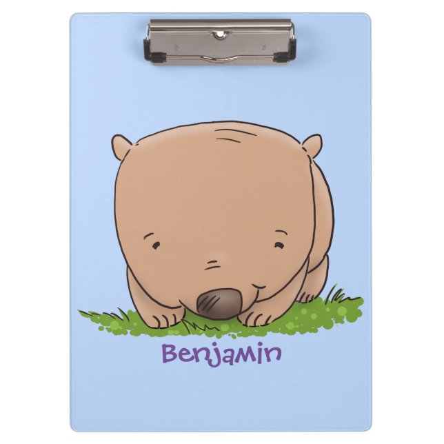Porte-bloc Belle illustration de dessin animé de bébé wombat (Devant)
