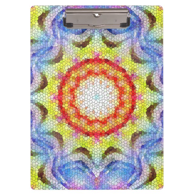 Porte-bloc Belle mosaïque brillante Carreaux soleil Fleur (Devant)