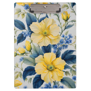 Porte-bloc Belles Fleurs Jaunes et Bleues