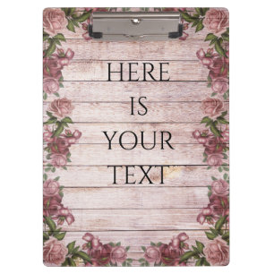 Porte-bloc Belles roses roses roses sur bois