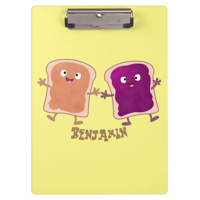 Porte-bloc Beurre d'arachide mignonne et caricature sandwich  (Devant)