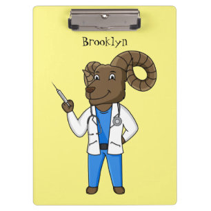 Porte-bloc Bighorn sheep doctor cartoon illustration