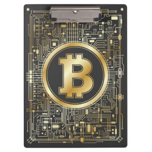 Porte-bloc Bitcoin Logo Crypto Circuit Board Cryptomonnaie