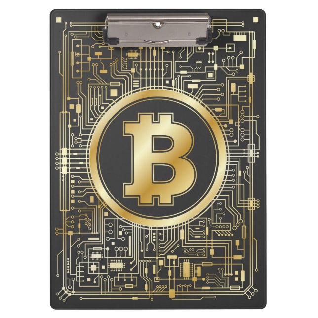 Porte-bloc Bitcoin Logo Crypto Circuit Board Cryptomonnaie (Devant)