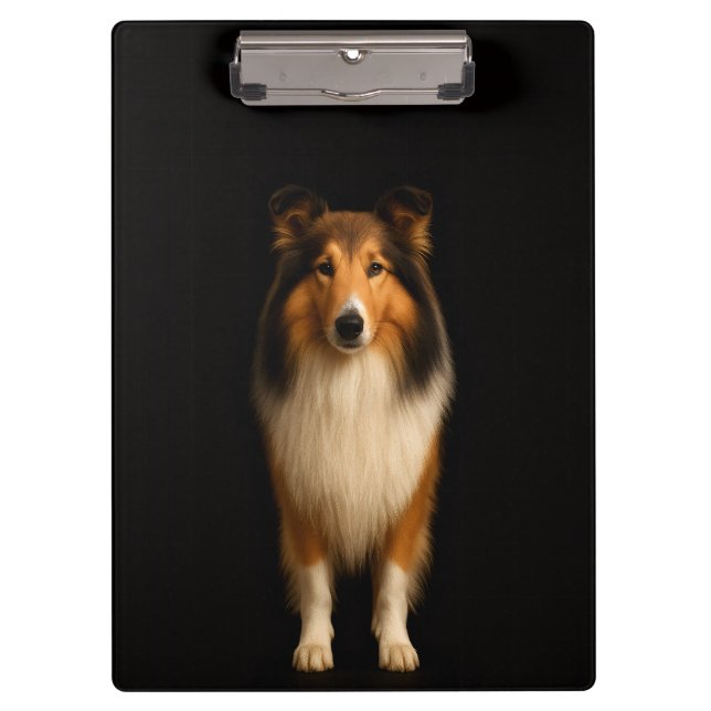 Porte-bloc Black 4 Luxe Clipboard, Loyal Collie Dog (Devant)
