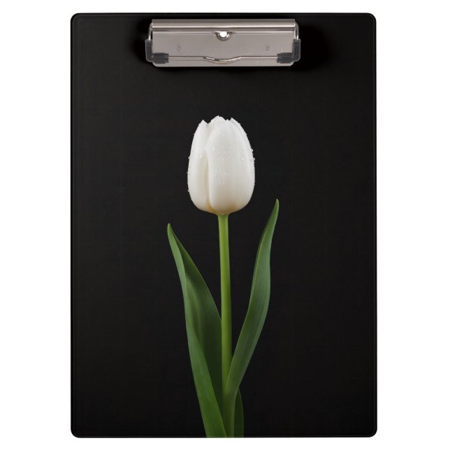 Porte-bloc Black 4 Luxe Clipboard, Pearl White Tulip (Devant)
