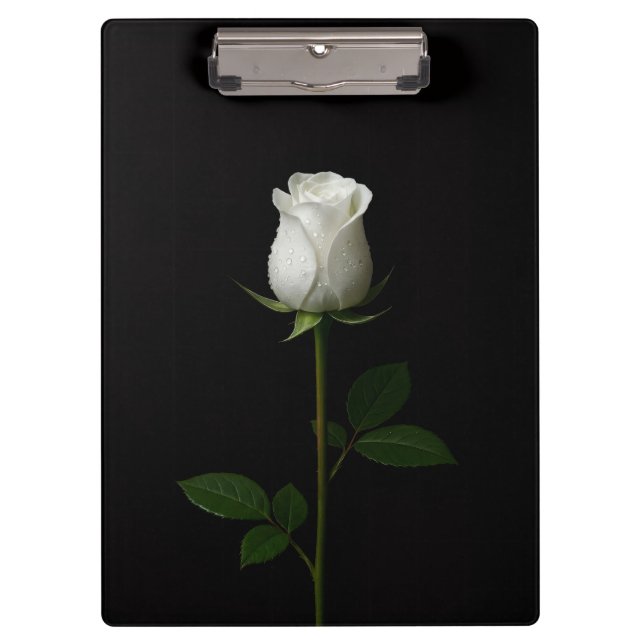 Porte-bloc Black 4 Luxe Clipboard, Pure White Rose (Devant)