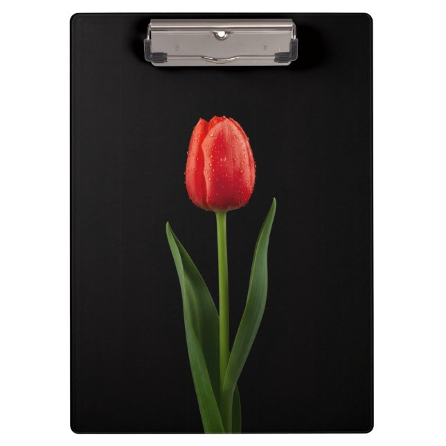 Porte-bloc Black 4 Luxe Clipboard, Ruby Red Tulip (Devant)