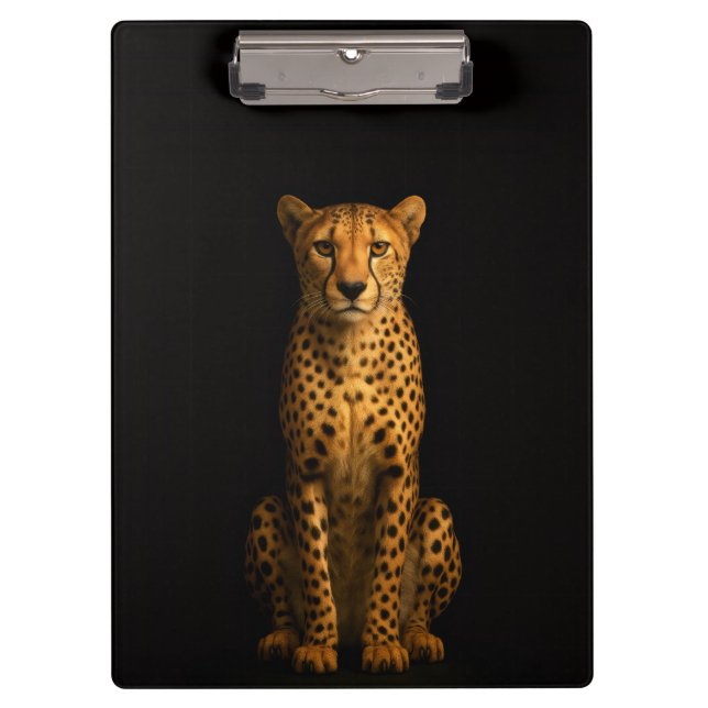 Porte-bloc Black 4 Luxe Clipboard, Sleek Cheetah (Devant)