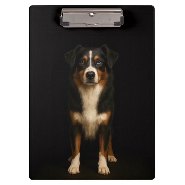 Porte-bloc Black 4 Luxe Clipboard, Wise Australian Shepherd (Devant)