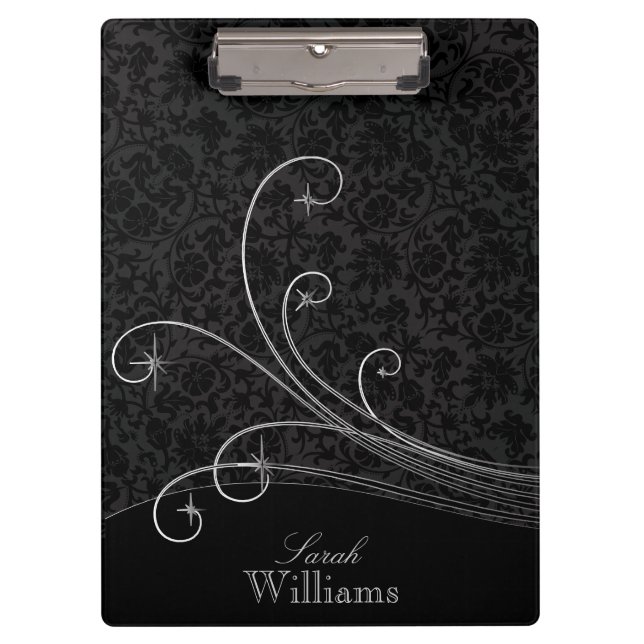 Porte-bloc Black Damask et Grey Swils (Devant)