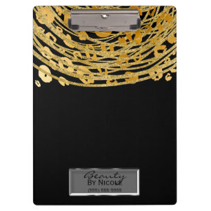 Porte-bloc Black Gold Cheetah Leopard Glam Personnalisé