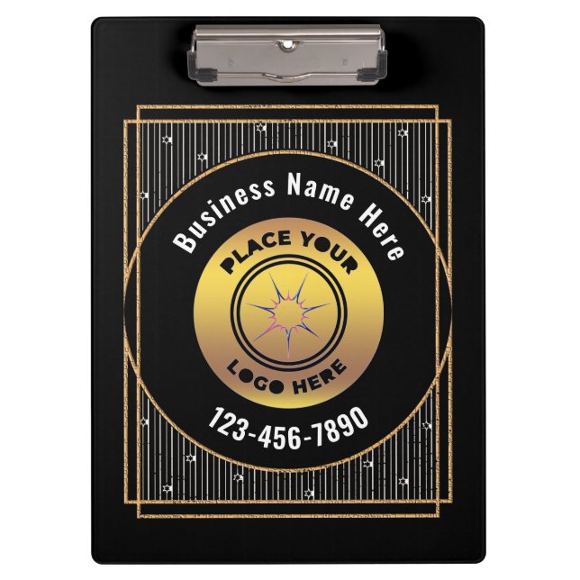 Porte-bloc Black Gold Logo Office Professionnel Personnaliser (Devant)