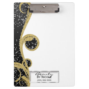 Porte-bloc Black Parties scintillant Gold Elegant Chic Glam P