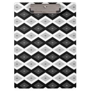 Porte-bloc Black, white and grey diamond pattern