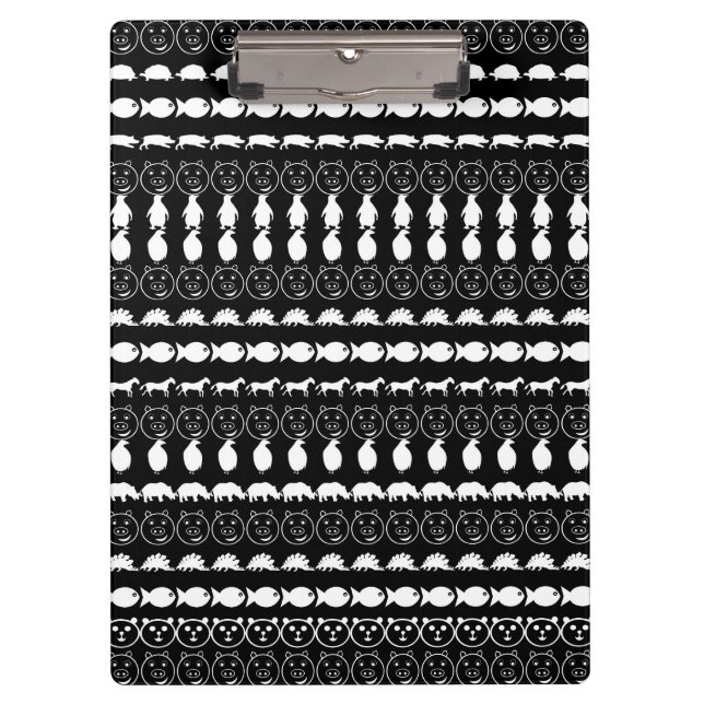 Porte-bloc Black White Animaux Modernes Motif (Devant)