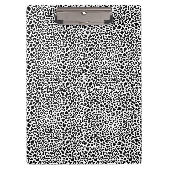 Porte-bloc Black & white snow leopard print  (Devant)