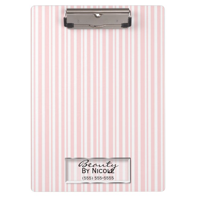 Porte-bloc Blancs roses Élégants Glam Chic Personnalisé (Devant)