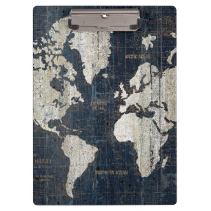 Porte-bloc Bleu de carte de Vieux Monde