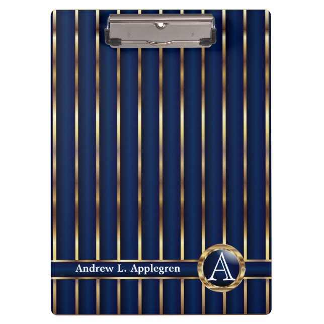 Porte-bloc Bleu de l'or et de la marine (Devant)