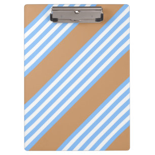 Porte-bloc Bleu et blanc cinq bandes motif avec bronze