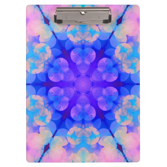 Porte-bloc Bleu et rose Gradient Pastel Bubble Art (Devant)