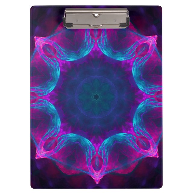 Porte-bloc Bleu et rose néon foncé Kaleidoscope dégradé (Devant)