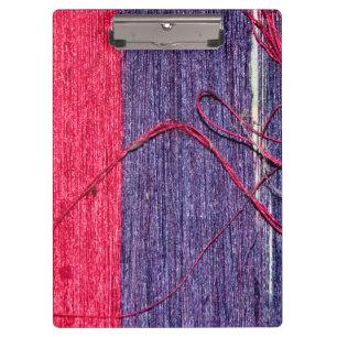 Porte-bloc Bleu et rouge en soie thaïlandaise artisanale