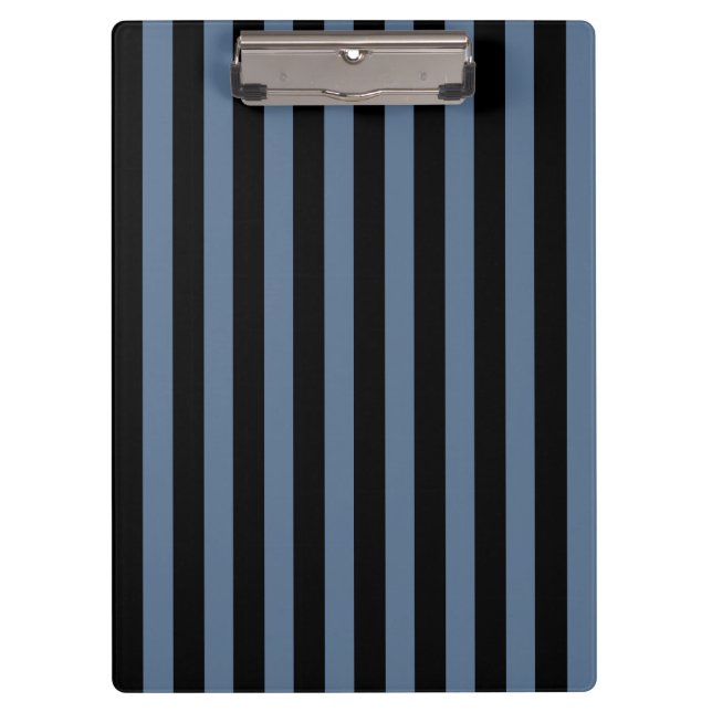 Porte-bloc Bleu gris et noir rayures (Devant)