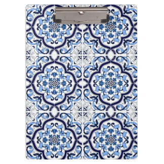 Porte-bloc  Bleu Orné Floral Méditerranéen Carrelage Sicilien