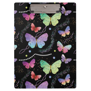 Porte-bloc Bleu Purple Chic Papillons Motif
