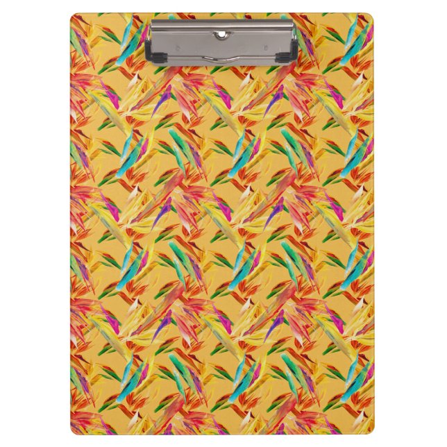 Porte-bloc Bleu rouge violet Abstrait Art Déco Floral (Devant)