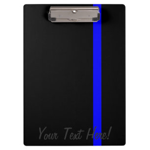 Porte-bloc Blue Line mince symbolique sur le noir