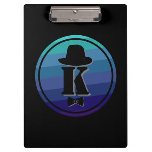 Porte-bloc Blue Ombre Nom Monogramme Initial Pour Hommes
