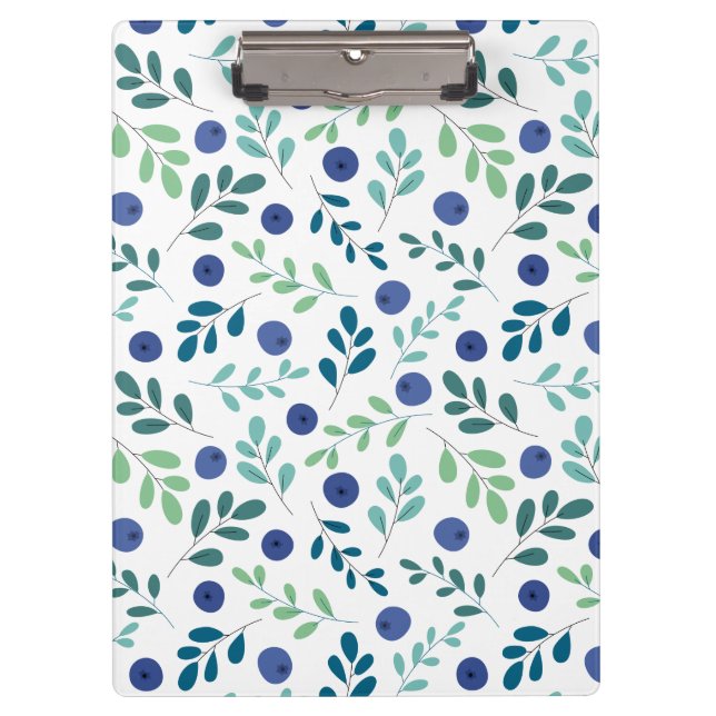 Porte-bloc Blueberries à Motif Feuille vert (Devant)