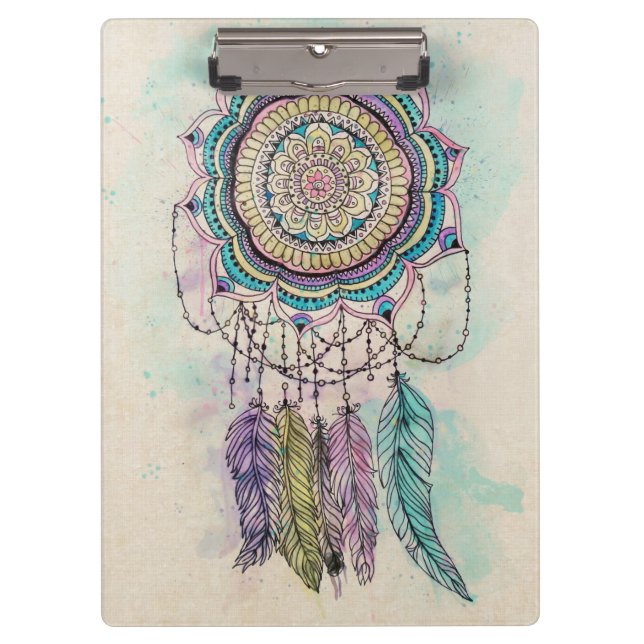 Porte-bloc Boho Watercolor Mandala Dreamcatcher (Devant)