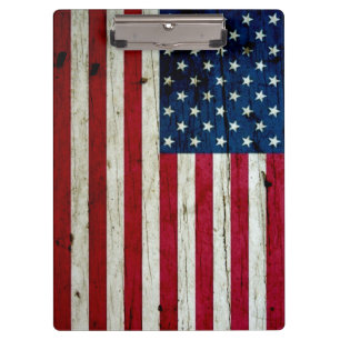 Porte-bloc Bois affligé par cool de drapeau américain