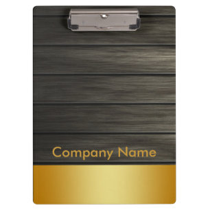 Porte-bloc Bois Moderne Élégant Or Faux Foil Company Logo