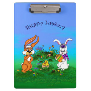 Porte-bloc Bonne Pâques ! Lapin avec lapin et poussin